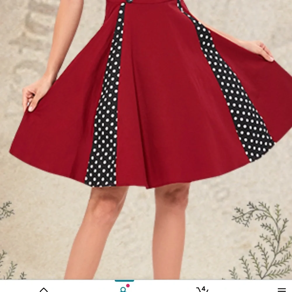 New Red Polka Dot Rockabilly Retro Sleeveless Summer Swing Dress Sz S - Picture 4 of 9